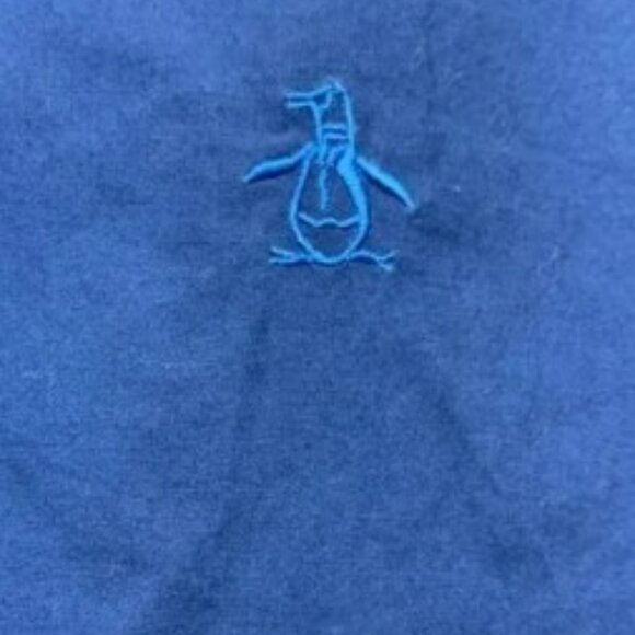 Penguin Men Dress Shirt Skinny Fit Long Sleeve S Navy/Royal Blue - Picture 2 of 2